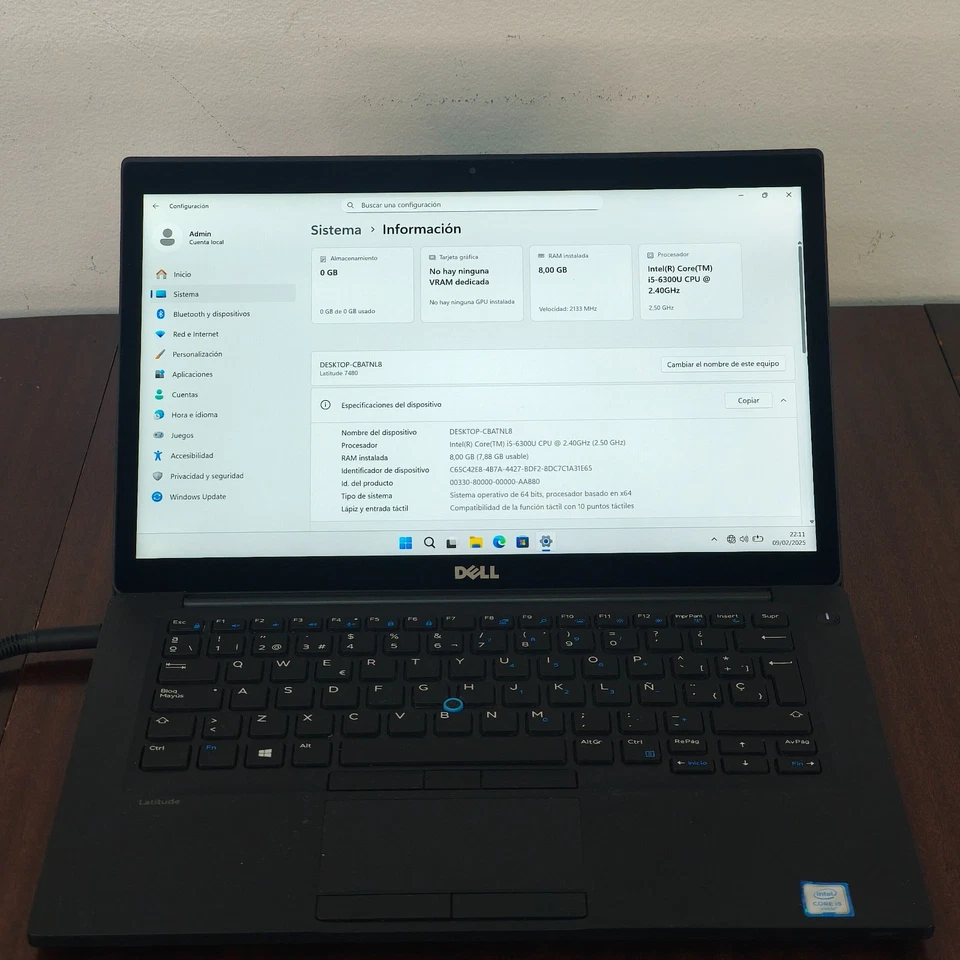 Dell Latitude 7480 · i5-6300U · 8GB · 256GB, foto 1 de 4