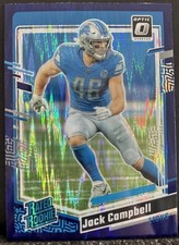 JACK CAMPBELL 2023 Donruss Optic #235 RC Rated Rookie PURPLE SHOCK Prizm Lions