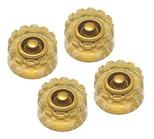 Notched Speed Knobs Compatible with Epiphone Les Paul SG Electric Guitar Gold