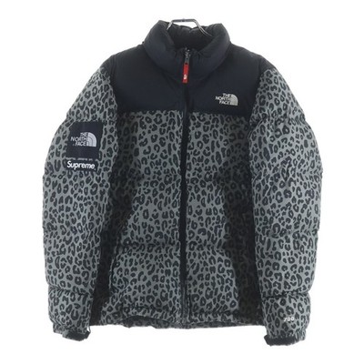 Supreme 11aw X The North Face Nuptse Down Jacket Black Leopard Grey ND19100 Used