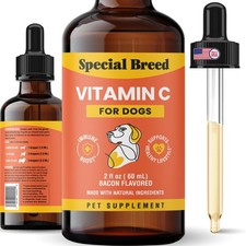 Vitamin C Liquid Supplement for Dogs - Immune System Support - Bacon Flavor 2oz
