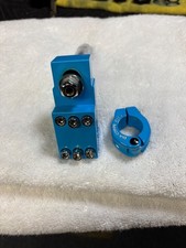 new diacompe freestyle bmx stem with matching seat post clamp maui blue