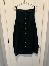 Cider Women's Corduroy Jumper Dress Button Front Green Size 4XL Plus Size