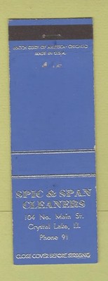 Matchbook Cover - Spic and Span Cleaners Crystal Lake IL low phone #