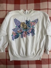 Vintage Floral Cheetah Crewneck Sweatshirt 1990  s Size L