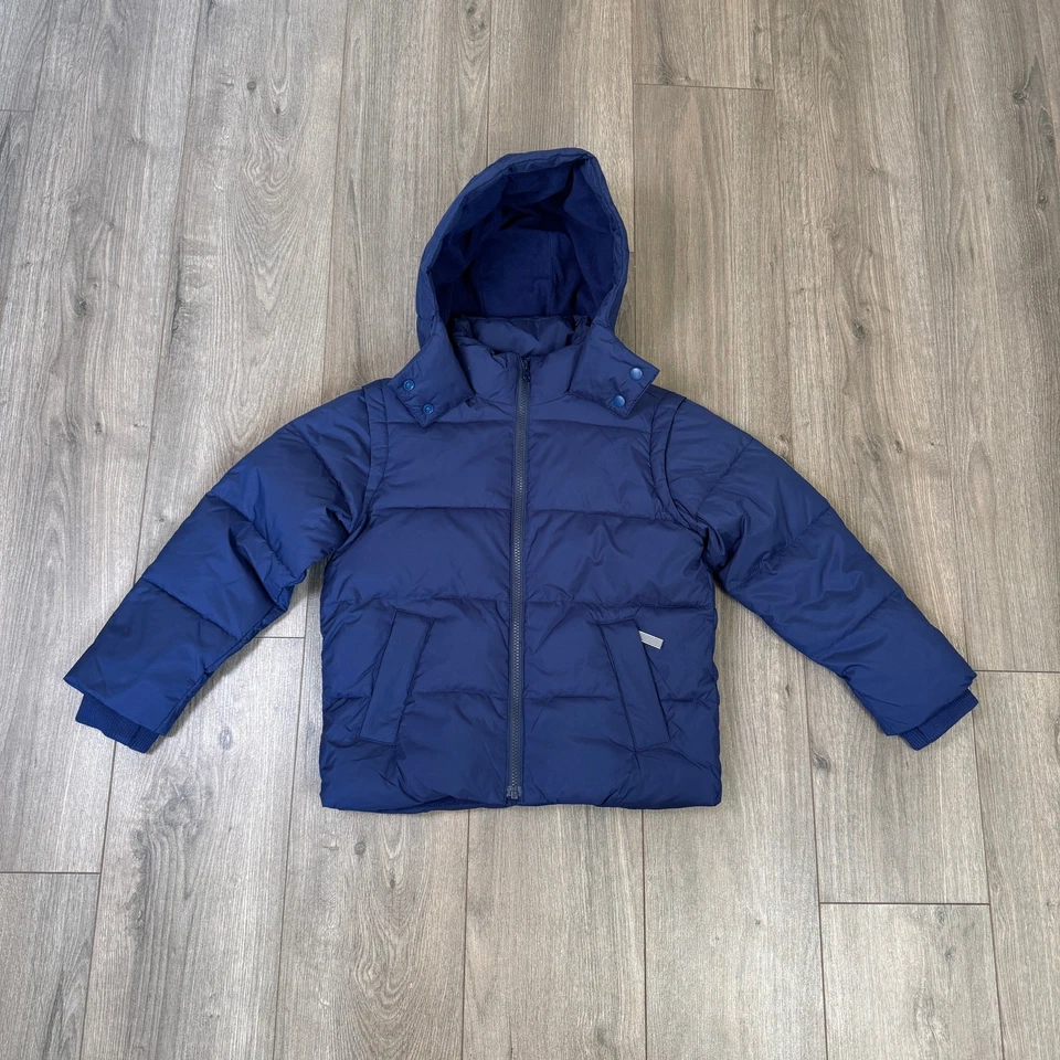 Chaqueta acolchada clásica Crewcuts para niñas M azul con capucha cremallera con PrimaLoft Foto 2 de 4