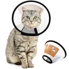 Plastic Pet Recovery Collars Cones for Dogs and Cats After Surgery Adjustab...