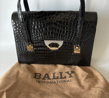 Authentic BALLY Hand bag Black Leather From Japan 0965