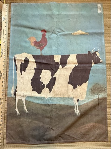 Gallo rústico blanco y negro Holstein bandera de vaca lechera 34”x24” arte Warren Kimble - Imagen 16 de 18
