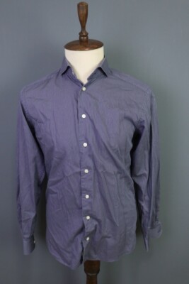 Eton Slim Fit Cambridge Dotted Long Sleeve Button Down Dress Shirt Size 16 41 L