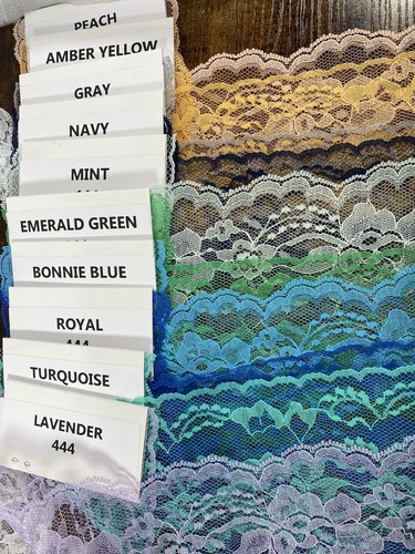 Mixed Variety Lot Assorted Lace Trim Klauber Brothers Chiffon Samples - Picture 2 of 6