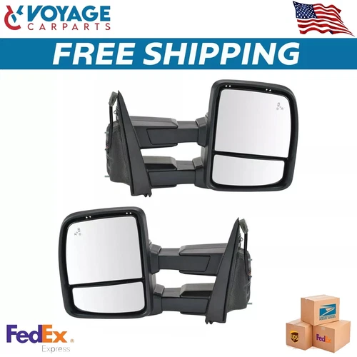 New Tow Mirror Power Fold Heat Turn Spot Blind Memory Text For 2015-18 Ford F150