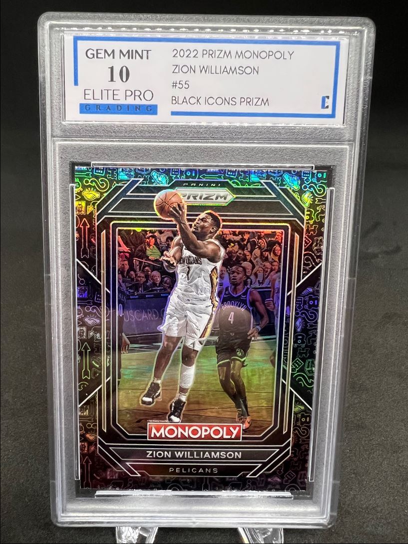 2023-24 Prizm Monopoly Man Black & White Zion Williamson #55 GEM MINT 10