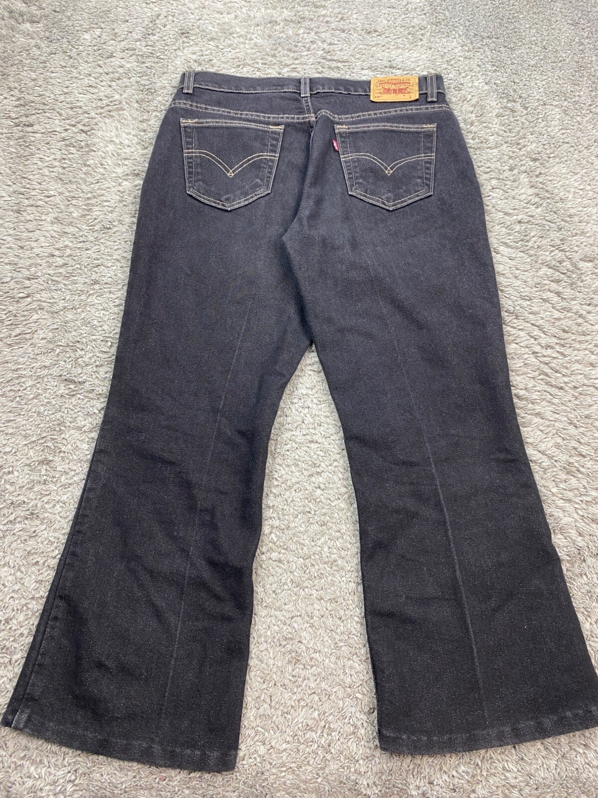 Vtg Levis 515 Jeans Women 12M Black Low Rise Boot Cut Flare Y2K 90s Denim Pants