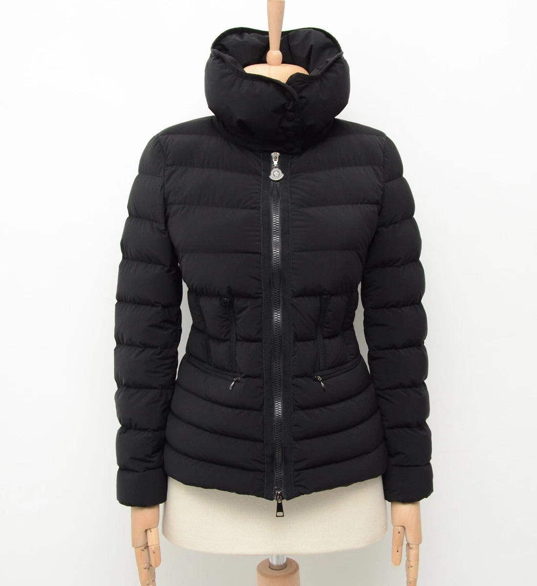 Women s Moncler Ainay Quilted Black Full Zip Down Puffer Jacker