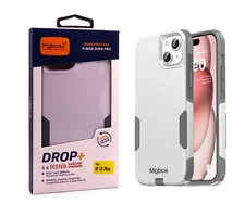 Mgbca Slim Dura Drop shockproof Case for iPhone 15 Plus Rugged, Cover (White)