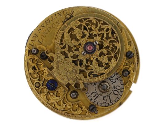 JAMES SNELLING LONDON 18TH CENTURY ENGLISH VERGE POCKET WATCH MOVEMENT VV81 - Picture 1 of 6