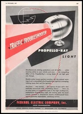 1947 Federal Electric Chicago Propell Ray Emergency Vehicle Red Lights Print Ad