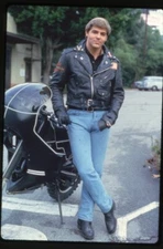 Automan Chuck Wagner Motorcycle Photo Shoot Original 35mm Transparency Stamped