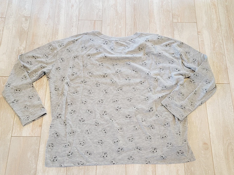 Jenni Intimates XXL Sleep Shirt Top Night Gown Gray Cat Theme "Get Meowta Here" - Image 2 of 4