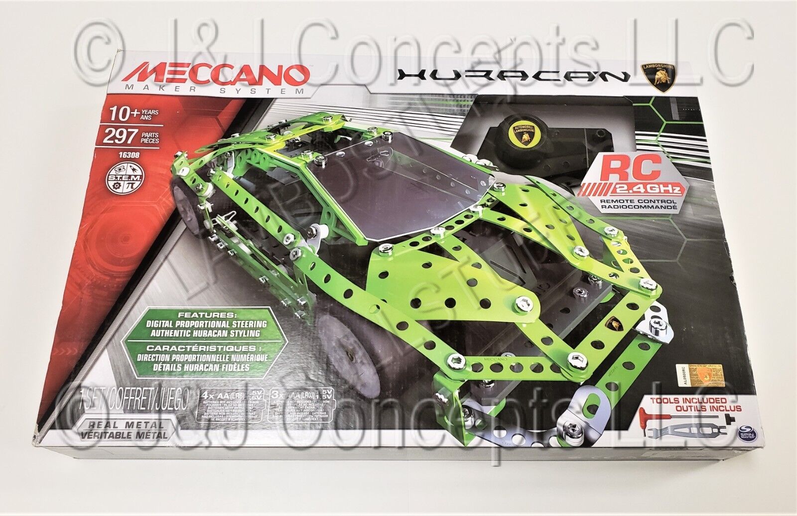 Lamborghini Huracan 2.4 GHz Remote Control by Meccano 297 pieces STEM  Supercar