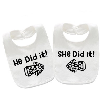 Baby Twins Bibs He Did It Newborn Baby Bibs Cute Toddler Bibs Set For Unisex ...
