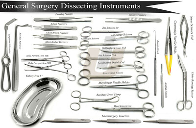 General Surgery Instruments Kit Medical Operating Instrument Set Of 28