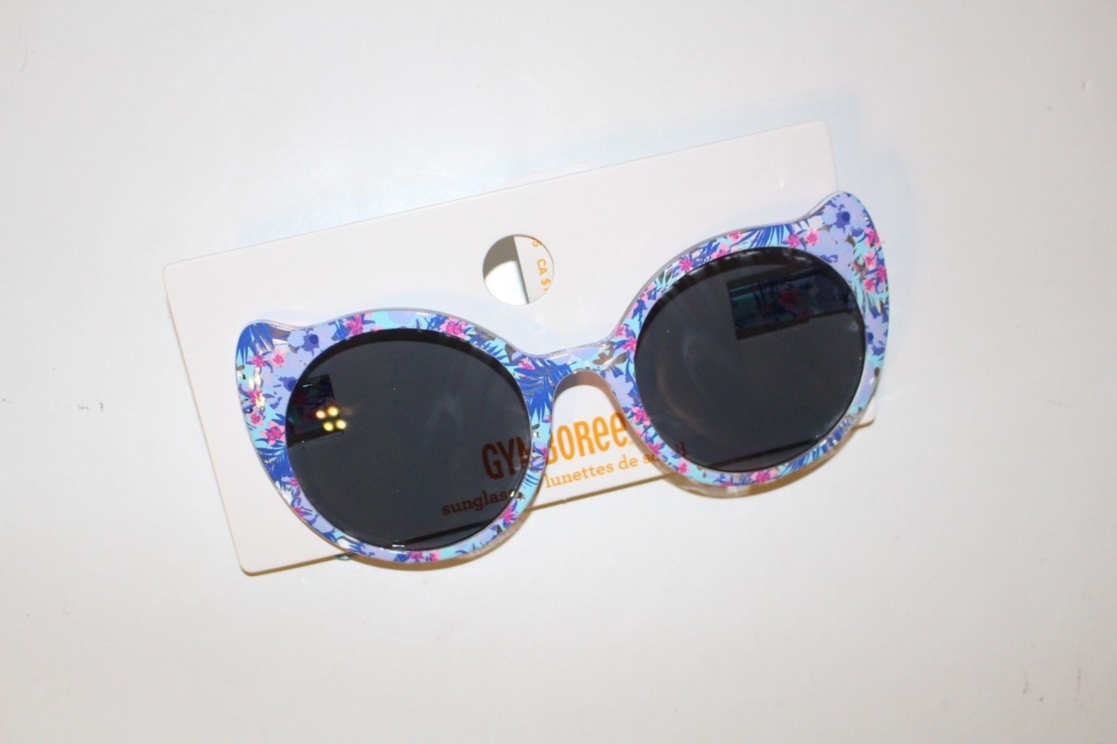 Gymboree Cat Eye Sunglasses Girls 4 and up Sunglasses NEW Blue Floral NWT-image