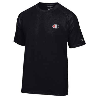 Champion Reverse Weave Logo (Black Heather) Raglan Short Sleeve Men's T-Shirt