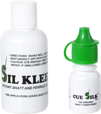 Bundle of 2 Items: Sil Kleen Pool Cue Shaft and Ferrule Cleaner 1 Oz Bottle &  P
