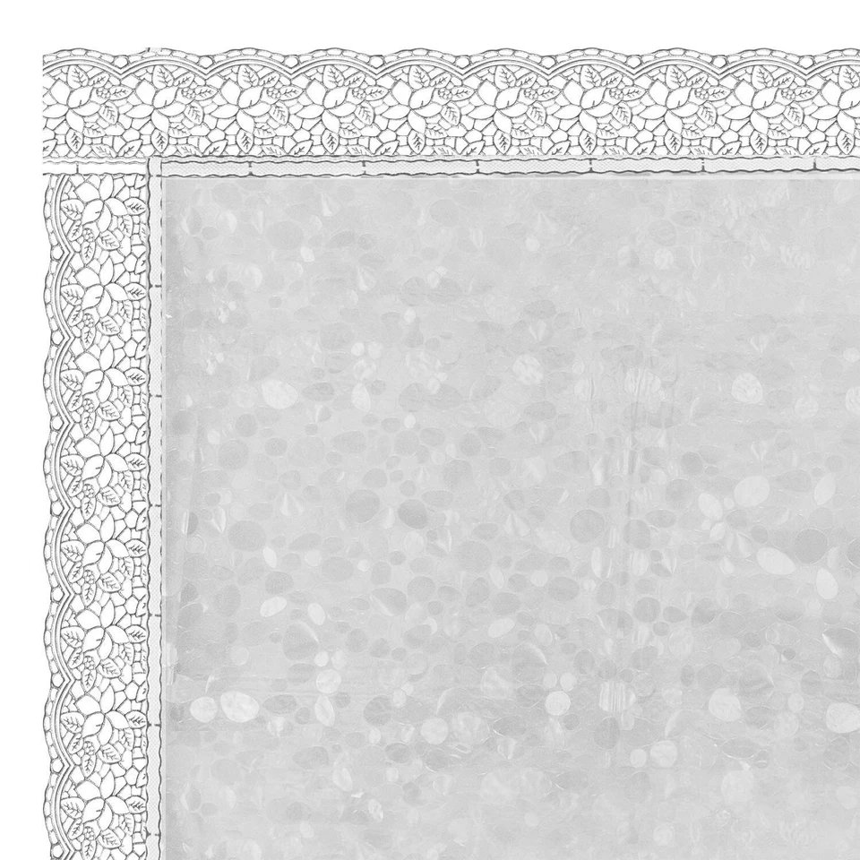 Transparent 3D Design PVC 6 Seater Dining Table Cover 60 x90 inch Silver US - Image 3 of 4