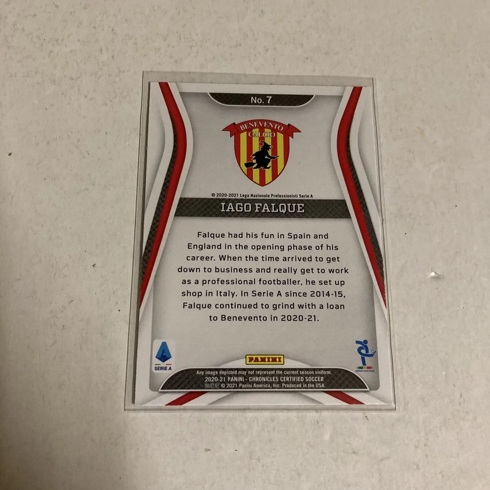 IAGO FALQUE 2020-21 Chronicles Certified Purple Astro Serie A Benevento #7 - Image 4 of 4