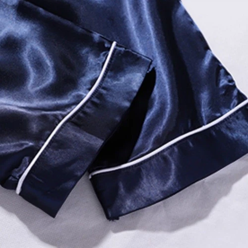 Men Satin Trousers Pants Pajama Bottom Faux Silk Sleepwear Lounge Casual Leisure - Picture 9 of 18