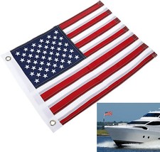 12" X 18" USA American Flag Heavy Duty Nylon for Yacht Boat Car Banner Truck