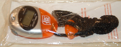 VINTAGE NIP TIC TAC SPORT TIMER ADVERTISING PREMIUM PRIZE WITH 39'' CORD ORANGE