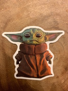 Baby Yoda Mandalorian Star Wars Fan Art Sticker Ebay