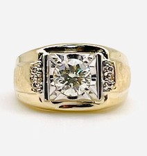 Gents Vintage 14K Yellow Gold Diamond Ring