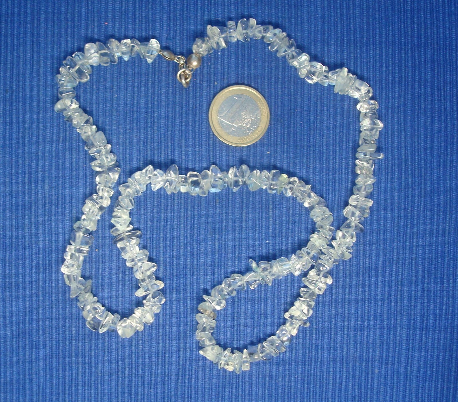 Collier en cristal de roche B26D une pierre naturelle blanche de pureté artisanale