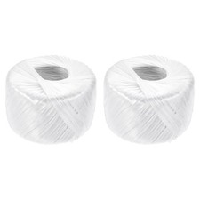 2 Rolls Polyester Nylon Plastic Rope Twine, 100m/328ft Plastic Rope, White