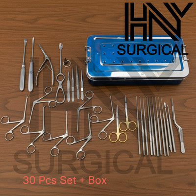 Tympanoplasty Instrument Set - 30 Pcs ENT Micro Ear Surgery Set