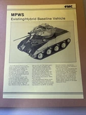 Vintage FMC MPWS Hybrid Baseline Vehicle Military Brochure Army Recon Scout