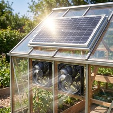 Solar Powered Dual Exhaust Fan Solar Panel Fan 8V 50W For Greenhouse Shed Attic