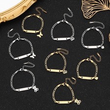 Child Newborn Baby Kid ID Name Bracelet Chain Birthday Gift Personalized Engrave