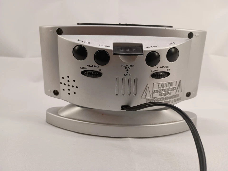 Digital Alarm Clock Sharp Model SPC033 Red  Clock with Swivel Case Silver - Image 4 of 4