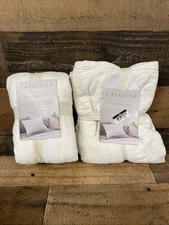 Lot Of 2 Casaluna King Heavyweight Linen Blend Quilt Pillow Sham New With Defect