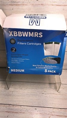 8 Count Medium Filter Cartridges Compatible with Tetra Whisper Bio-Bag...
