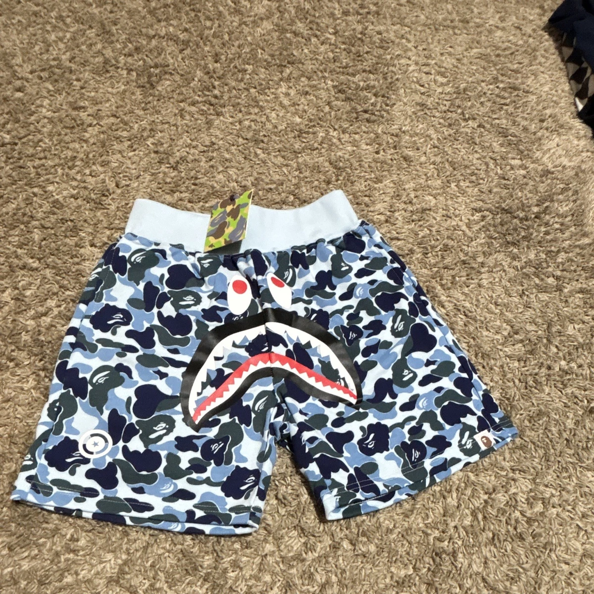 A Bathing Ape男式迷彩蓝色短裤| eBay