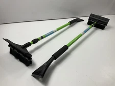 (2) Hopkins 2610XM SubZero 52" Telescoping Snow Brush Ice Chisel Scraper GREEN