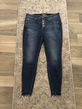 Torrid Women  s Bombshell Skinny Jeans 12S Premium Stretch Button Fly Dark Wash