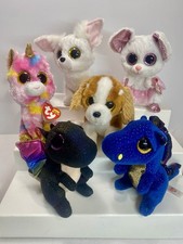 Ty Beanie Boos. Lot Of 6 Safire Dragon, Nina, Phoenix Fox, Stuffed Animal Plush.